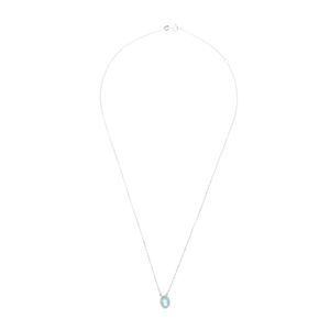 Colar Ouro Branco com Turmalina Paraíba e Diamantes