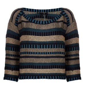 Blusa Burberry Algodão Azul e Bege