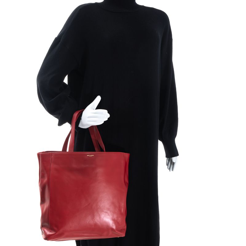 Bolsa-Saint-Laurent-Bold-Shopping-Couro-Vermelha