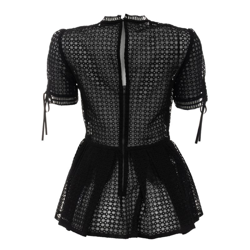 Blusa-Self-Portrait-Tela-Preto
