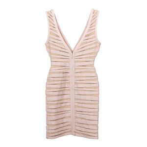 Vestido Herve Leger Bandagem e Aplicação Rose