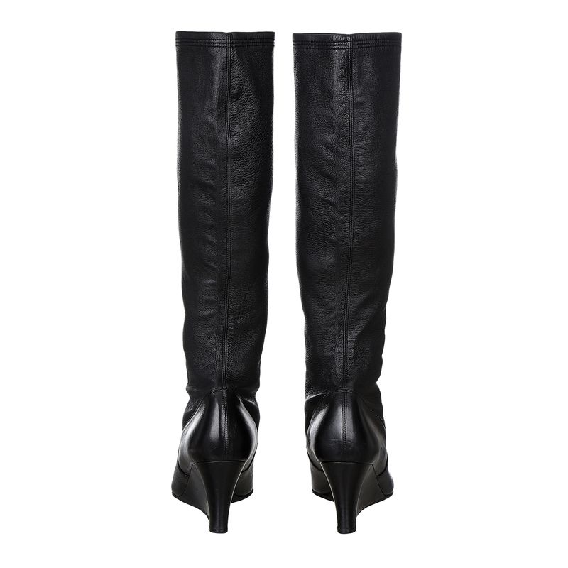Bota-Salvatore-Ferragamo-Anabela-Couro-Preto-