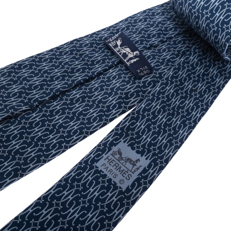 Gravata-Hermes-H-Lift-Seda-Azul
