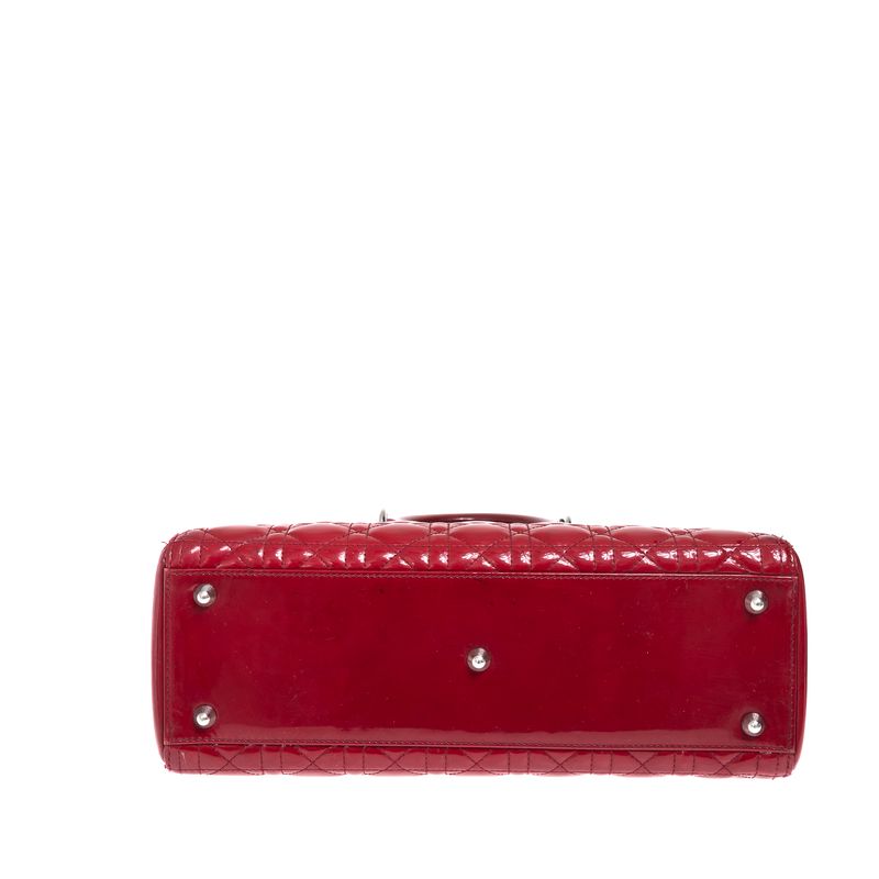 Bolsa-Christian-Dior-Lady-Dior-Grande-Verniz-Vermelha