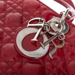 Bolsa-Christian-Dior-Lady-Dior-Grande-Verniz-Vermelha