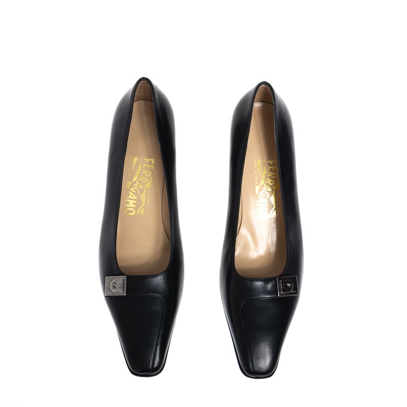 Sapato-Salvatore-Ferragamo-Couro-Preto