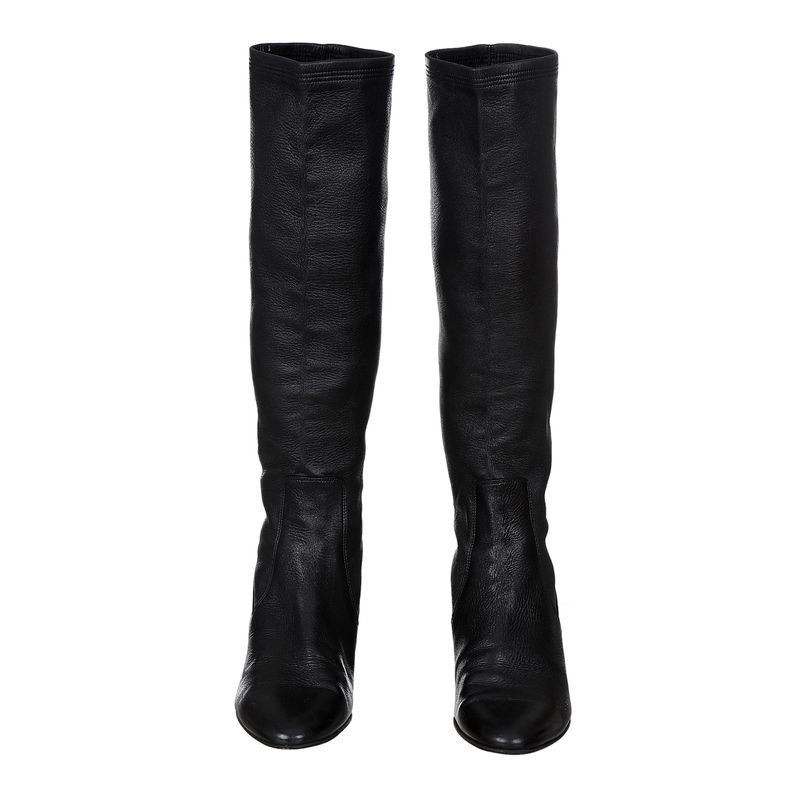 Bota-Salvatore-Ferragamo-Anabela-Couro-Preto-