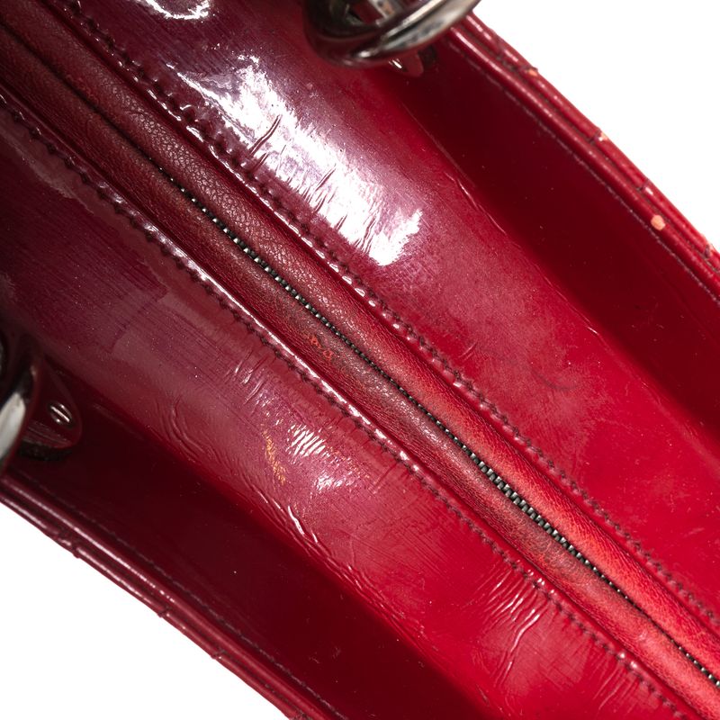 Bolsa-Christian-Dior-Lady-Dior-Grande-Verniz-Vermelha