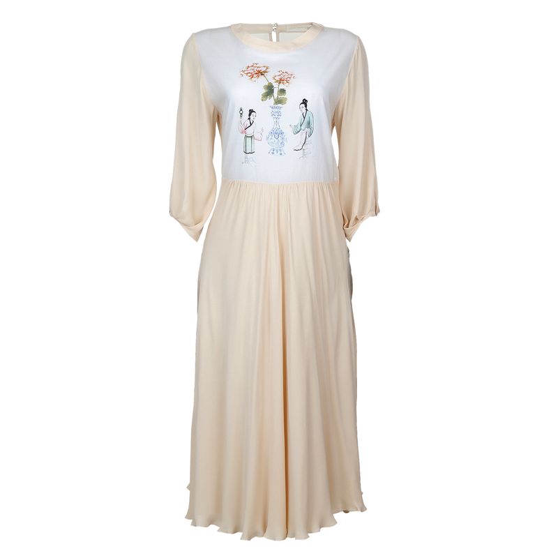 Vestido-Cris-Barros-Estampa-Bege-e-Branco-