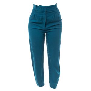 Conjunto Cris Barros Calça e Camisa Linho Branco e Azul