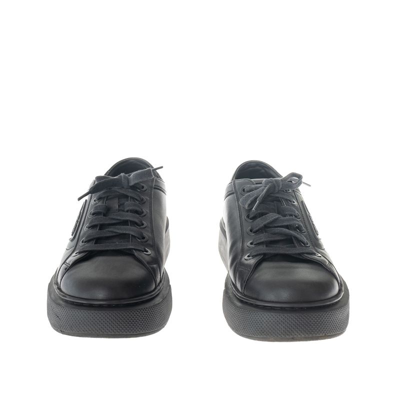 Tenis-Prada-Logo-Couro-Preto