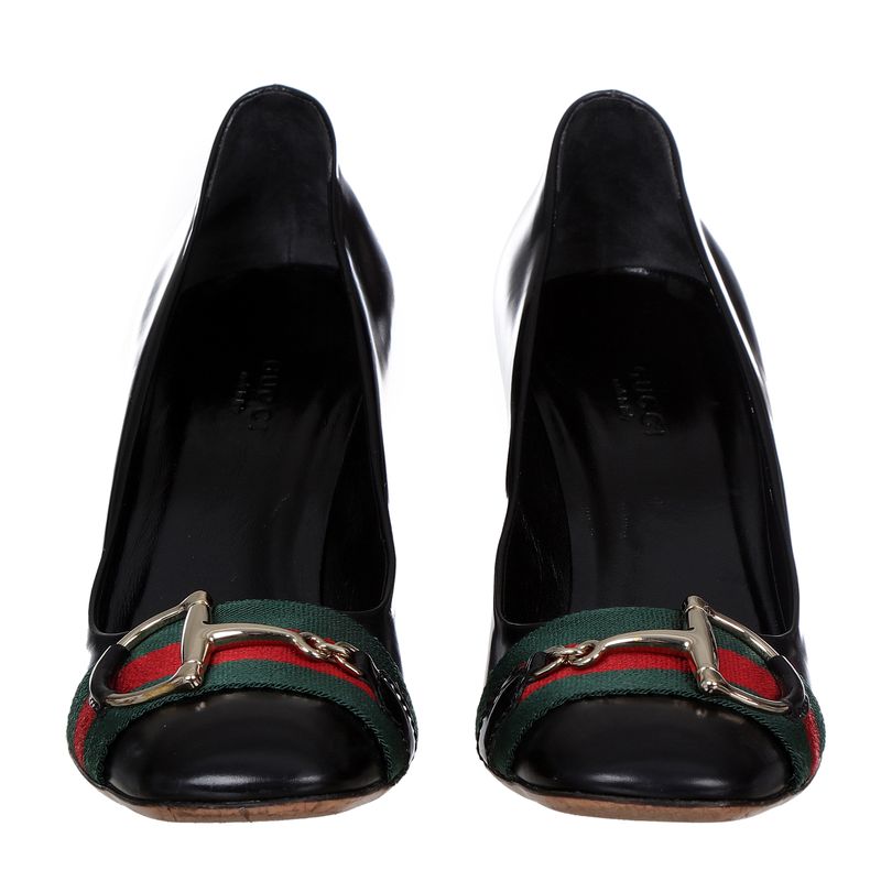 Sapato-Gucci-Couro-Preto-e-Faixa-Web-