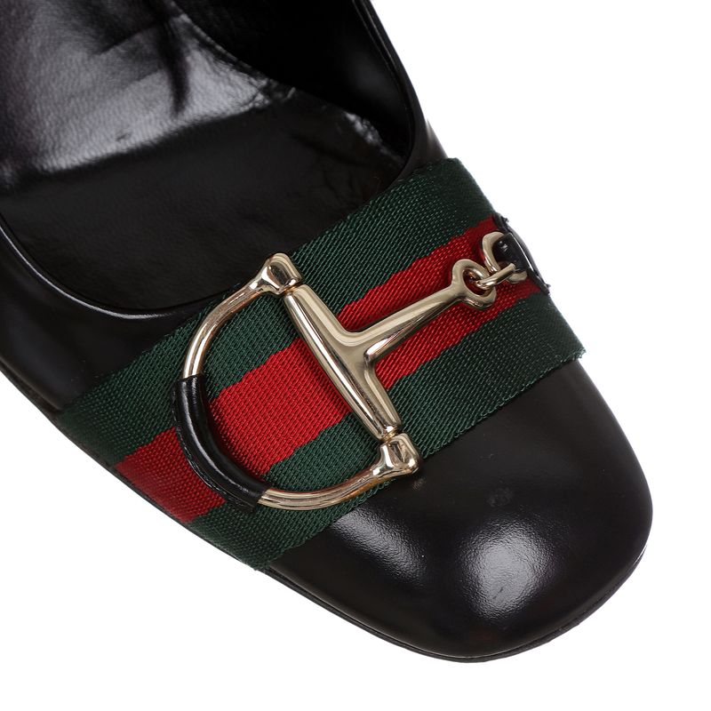 Sapato-Gucci-Couro-Preto-e-Faixa-Web-
