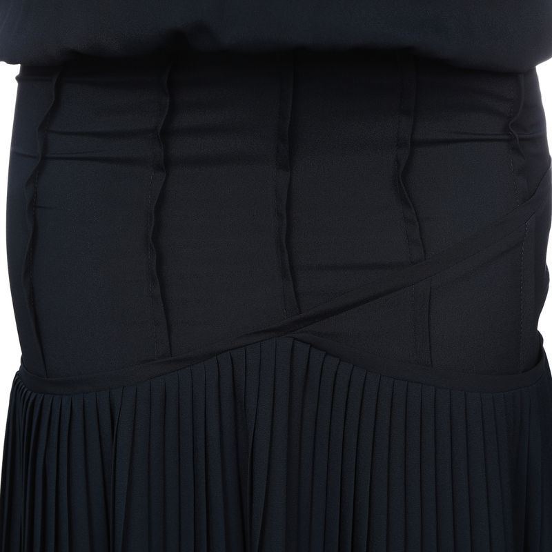 Vestido-Mixed-Plissado-Azul-Marinho