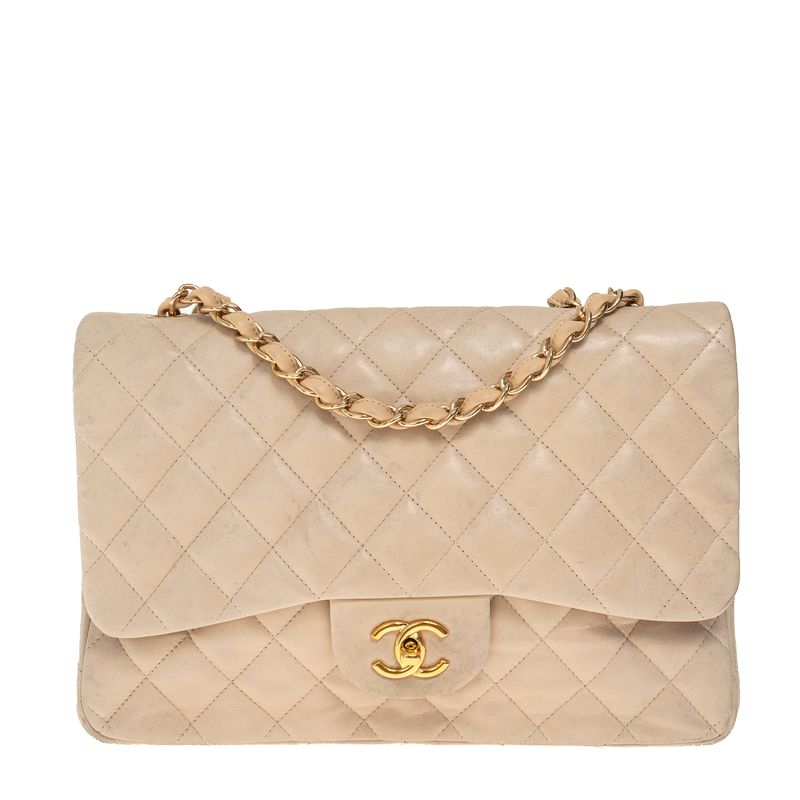 Bolsa-Chanel-Single-Flap-Lambskin-Bege