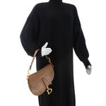 Bolsa-Christian-Dior-Saddle-Grained-Marrom