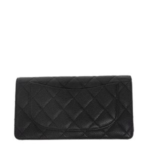 Carteira Chanel Longa Dobrável Caviar Preta