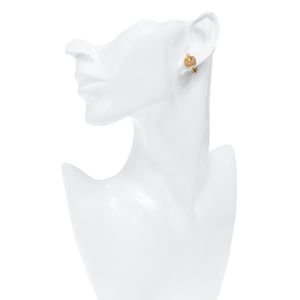 Brinco de Pressão Swarovski Dourado com Cristais
