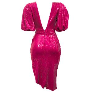 Vestido Fabiana Milazzo Assimétrico Bufante Pink