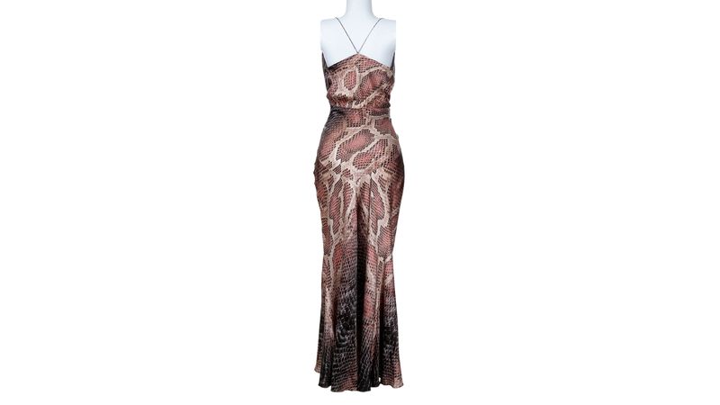 Vestido Roberto Cavalli Seda Estampado | Brechó de luxo