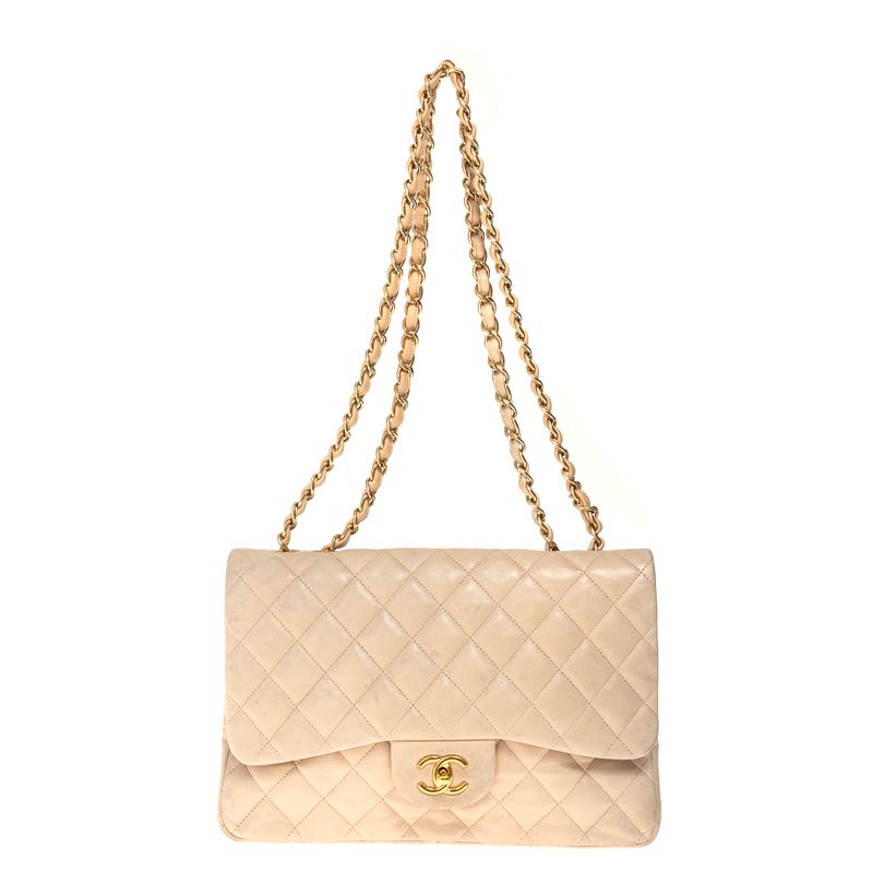 Bolsa-Chanel-Single-Flap-Lambskin-Bege