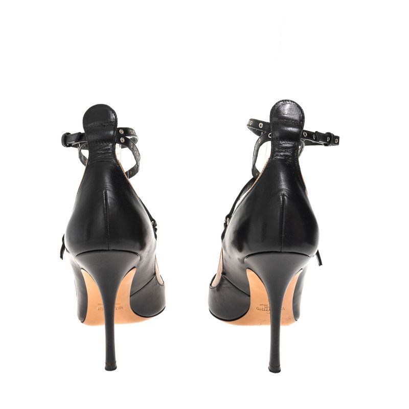 Scarpin-Valentino-Garavani-Tiras-Preto-e-Bege
