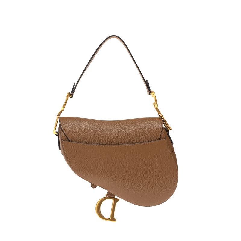 Bolsa-Christian-Dior-Saddle-Grained-Marrom