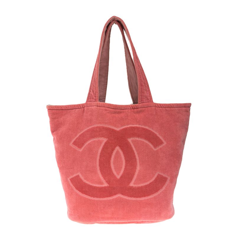 Bolsa-Chanel-de-Praia-com-Toalha-Rosa