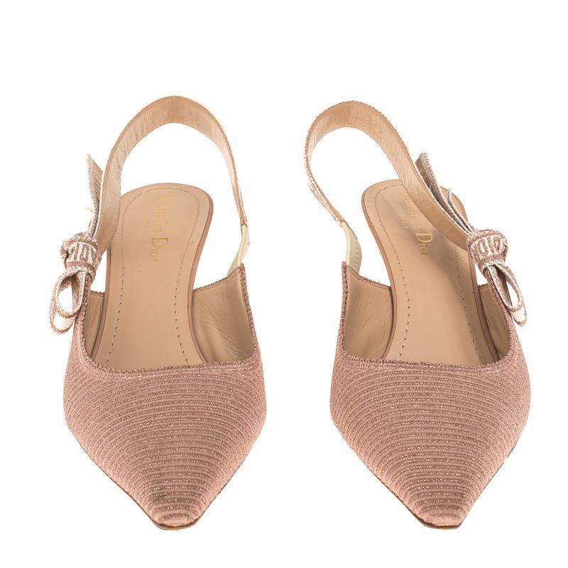 Sapato-Christian-Dior-Slingback-Texturizado-Bege