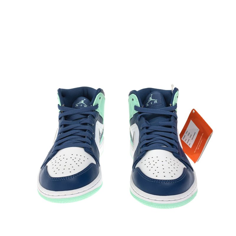 Tenis-Nike-Air-Jordan-1-Mid-Turquesa-Azul-e-Branco