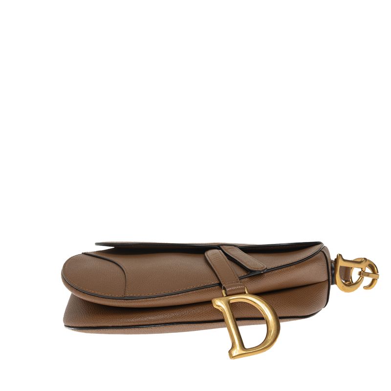 Bolsa-Christian-Dior-Saddle-Grained-Marrom
