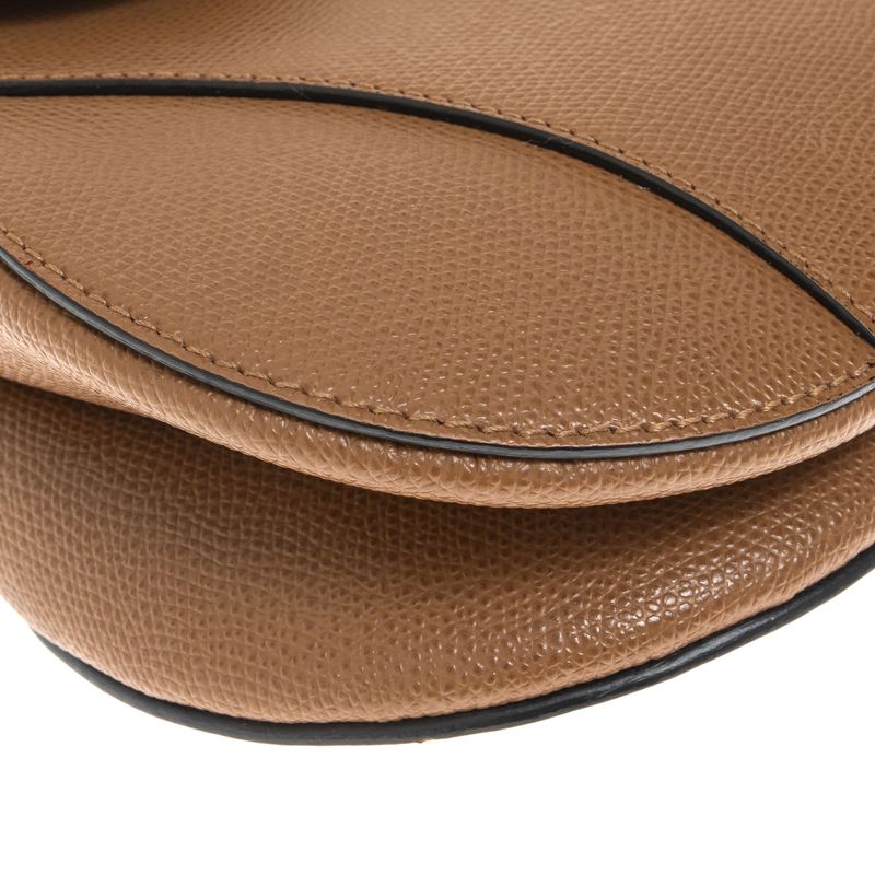 Bolsa-Christian-Dior-Saddle-Grained-Marrom