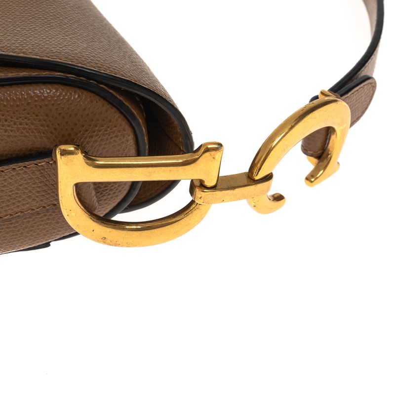 Bolsa-Christian-Dior-Saddle-Grained-Marrom