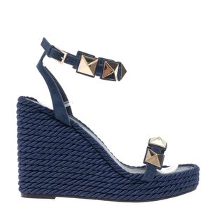 Sandália Valentino Garavani Anabela Rockstud Azul