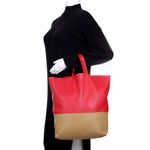 Bolsa-Celine-Cabas-Bicolor-Vermelho-e-Bege