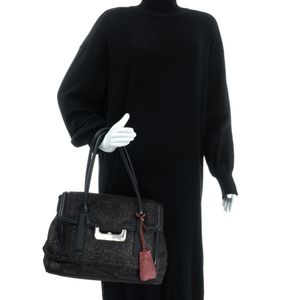 Bolsa Diane Von Furstenberg Couro Preto e Tecido