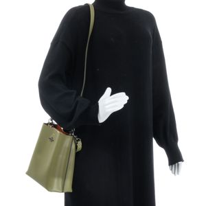 Bolsa Coach Bucket Couro Verde