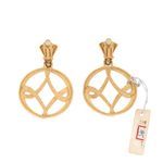 Brinco-Pierre-Cardin-Vintage-Pendente-Circular-Dourado