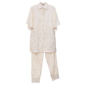 Conjunto Missinclof Bordado Folhas Branco