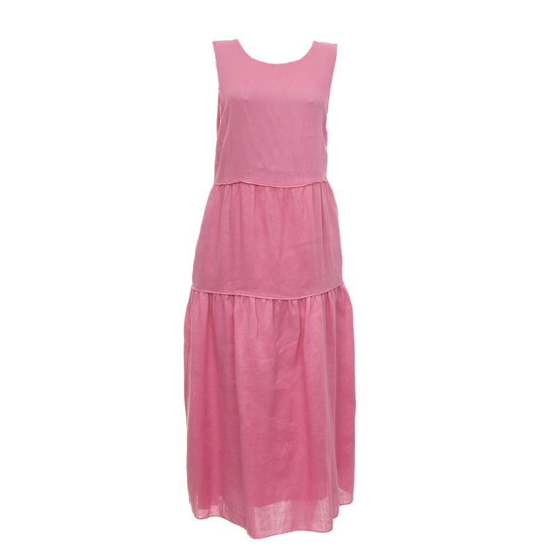 Vestido-Cris-Barros-Longo-Linho-Rosa