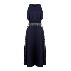 Vestido Paula Raia Sarja Azul