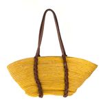 Bolsa-Prada-Tote-Raffia-e-Couro-Amarela