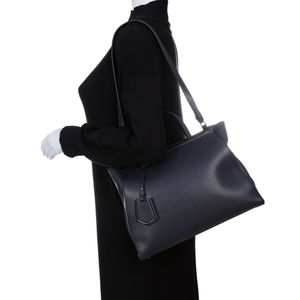 Bolsa Fendi 2Jours Saffiano Azul Marinho