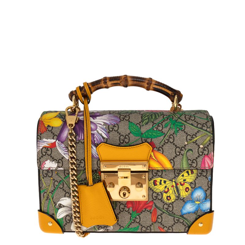 Bolsa-Gucci-Padlock-Bamboo-GG-Flora