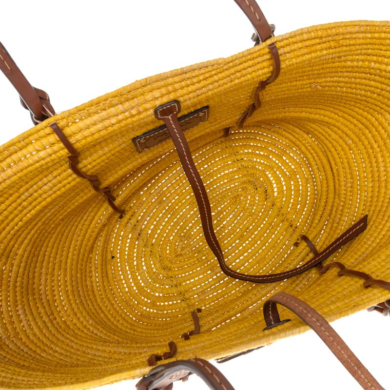 Bolsa-Prada-Tote-Raffia-e-Couro-Amarela