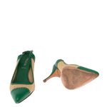 Scarpin-Prada-Slingback-Rafia-e-Couro-Verde