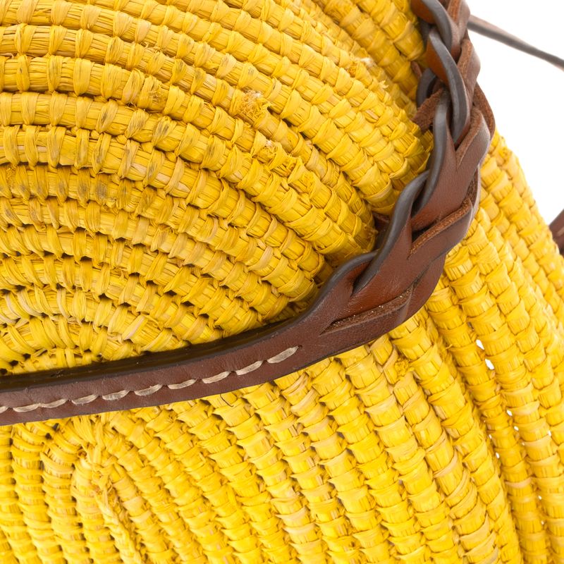 Bolsa-Prada-Tote-Raffia-e-Couro-Amarela