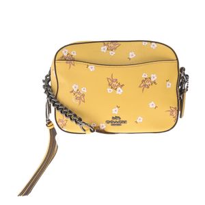 Bolsa Coach Camera Floral Amarela