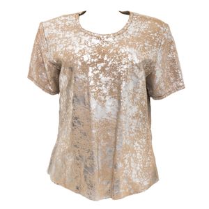 Blusa Patrícia Viera Couro Metalizada