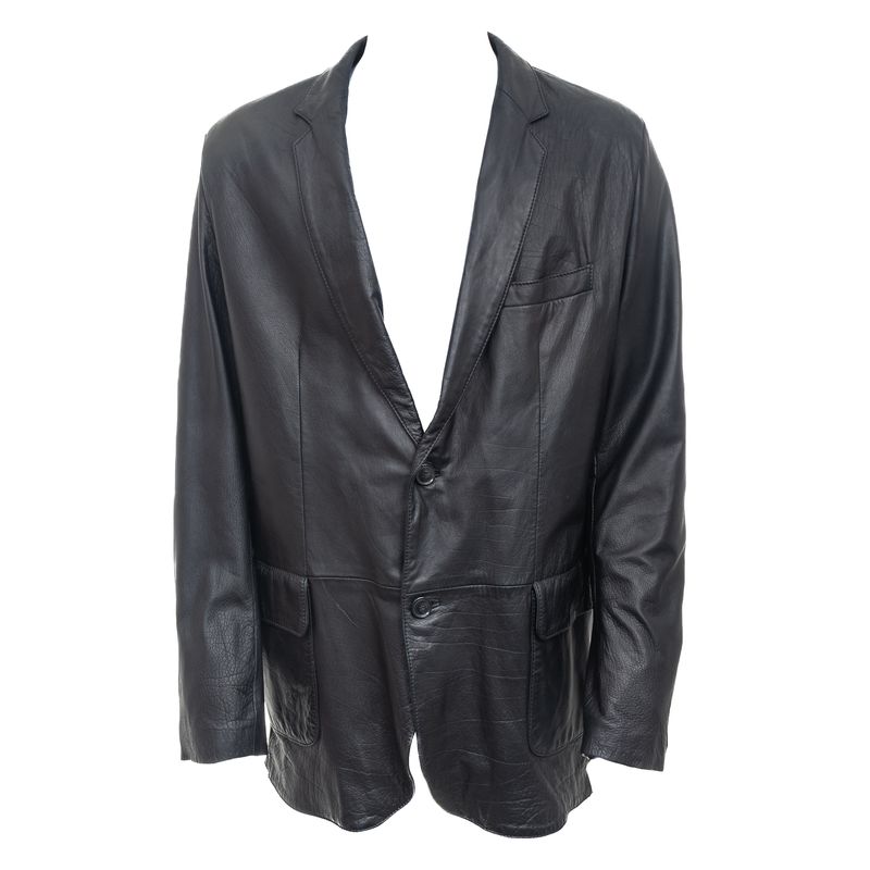 Blazer-Hugo-Boss-Couro-Preto